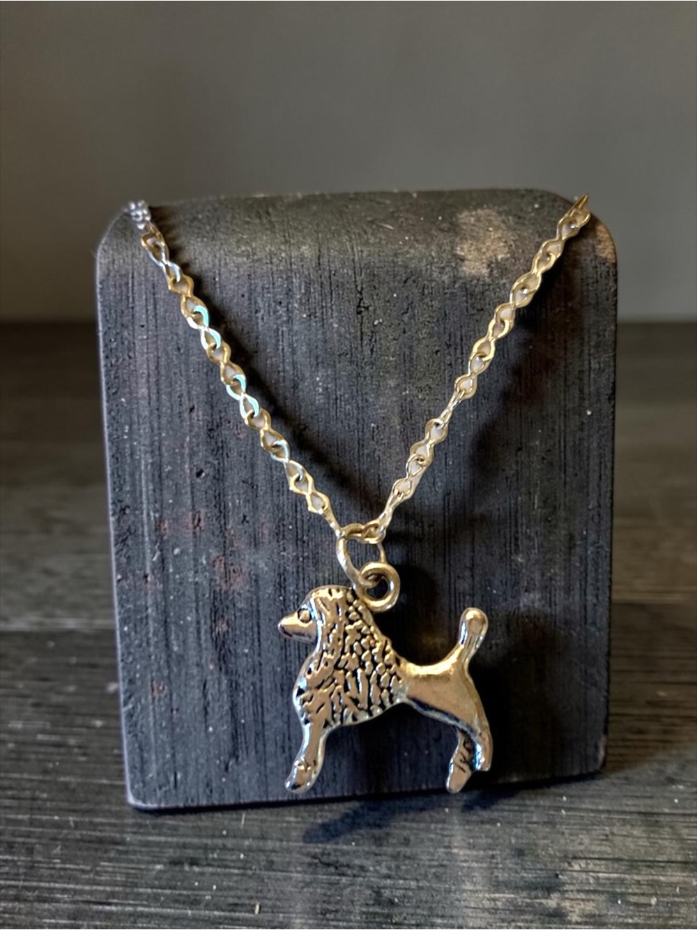 Silver Poodle Pendant Necklace - Pet Dog Charm Handmade